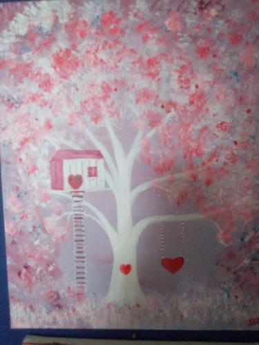 Cherry blossom valentine tree paint