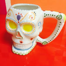 Halloween skull mug ceramic