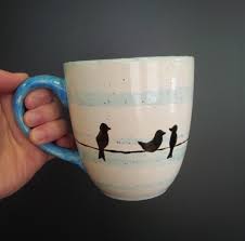 Bird custom glazed ceramic mug
